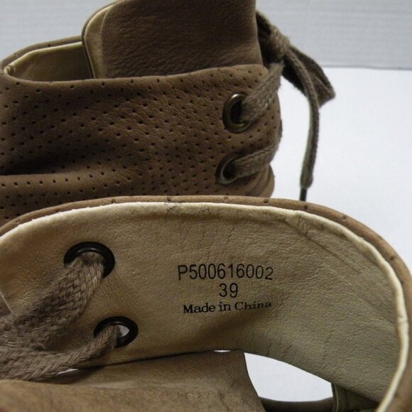 Worn Once! Fly London Yema Perforated Wedge Peep Toe Shoes 39 (9) - Picture 8 of 9